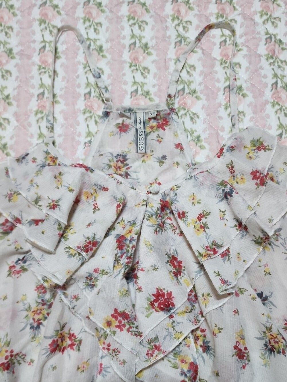 GUESS 💕 Floral Ruffle Cami XS - Picture 5 of 12